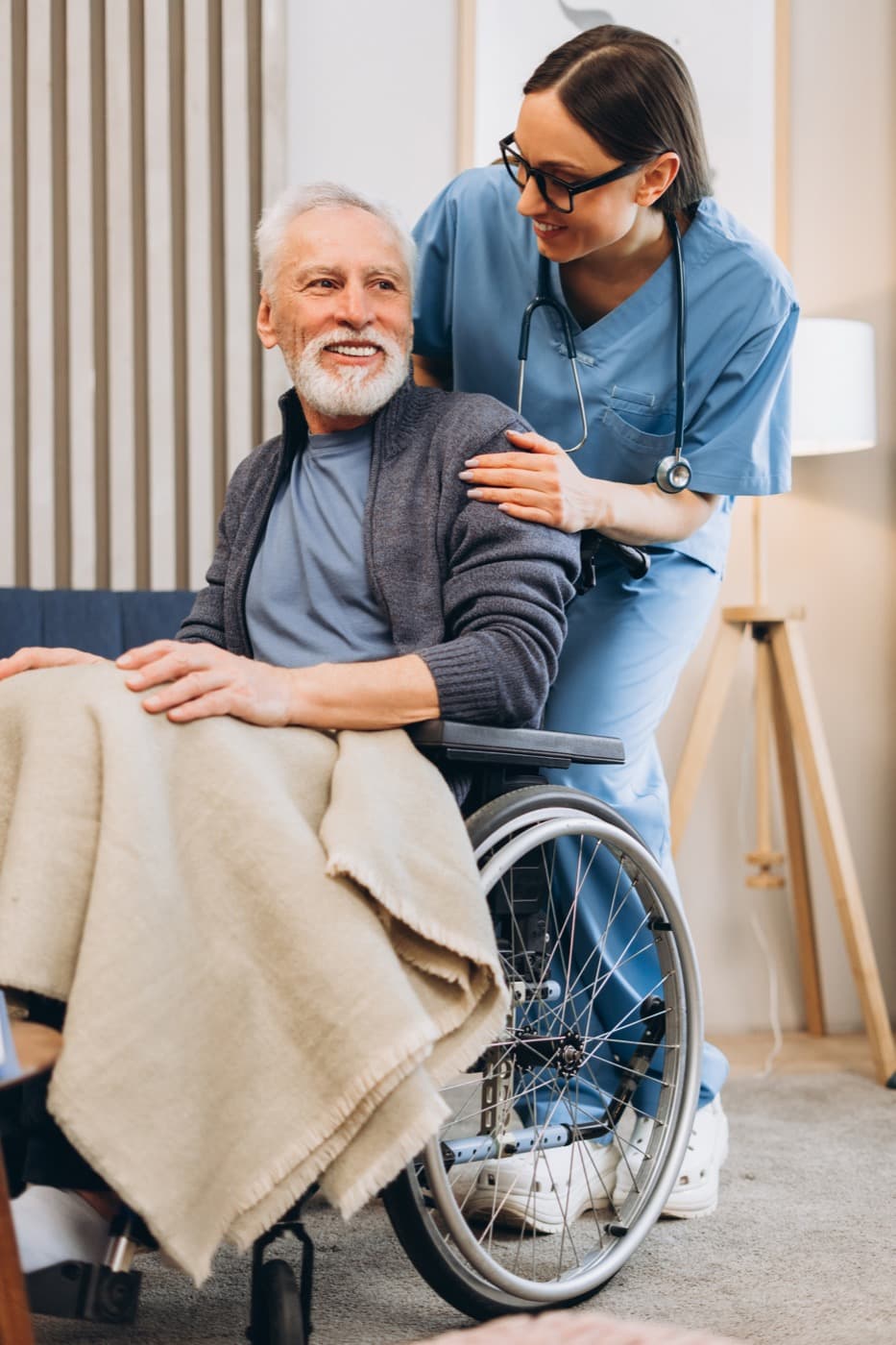 Companion caring for a senior at home
